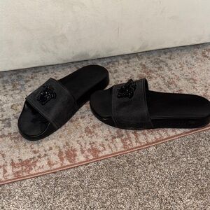 Versace Black Logo Slides